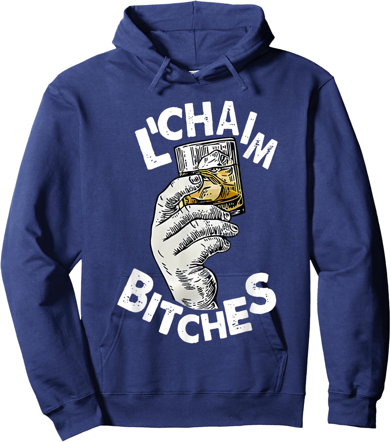 L'chaim Bitches Hanukkah Hoodie - Hoodie | Navy