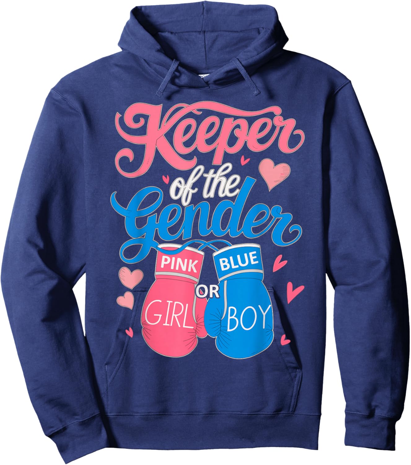 Keeper of Gender Boxing Gender Reveal Family Party Hoodie - Hoodie | Navy