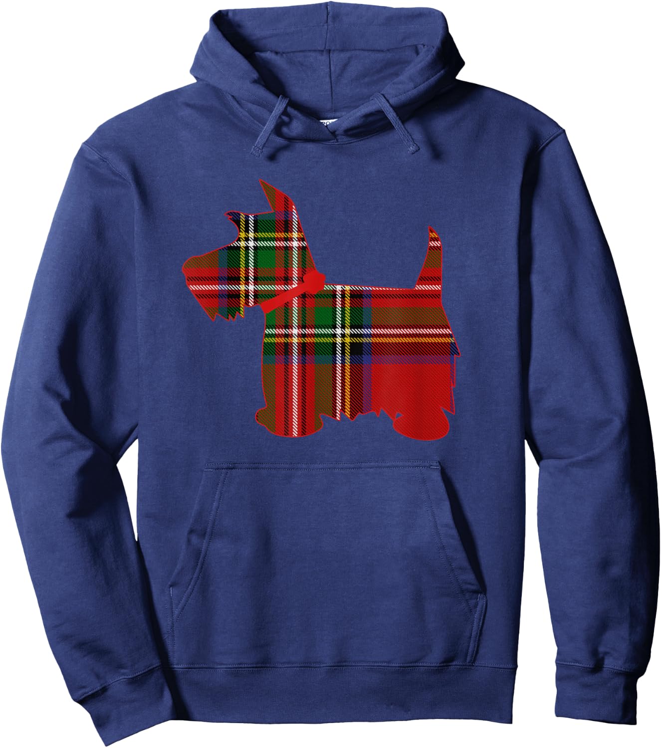 Scottie Dog Scottish Terrier Royal Stewart Tartan Red Plaid Hoodie - Hoodie | Navy