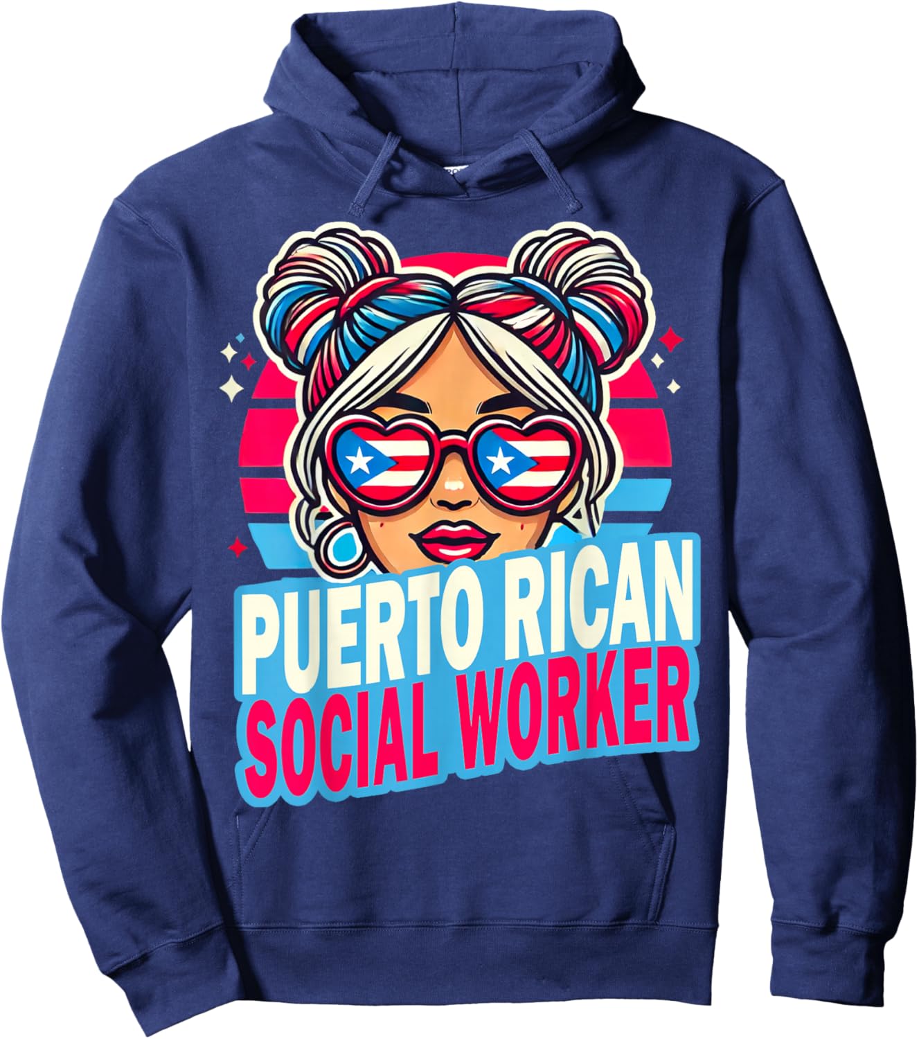 Puerto Rican Latina Social Worker MSW Masters Graduation Hoodie - Hoodie | Navy
