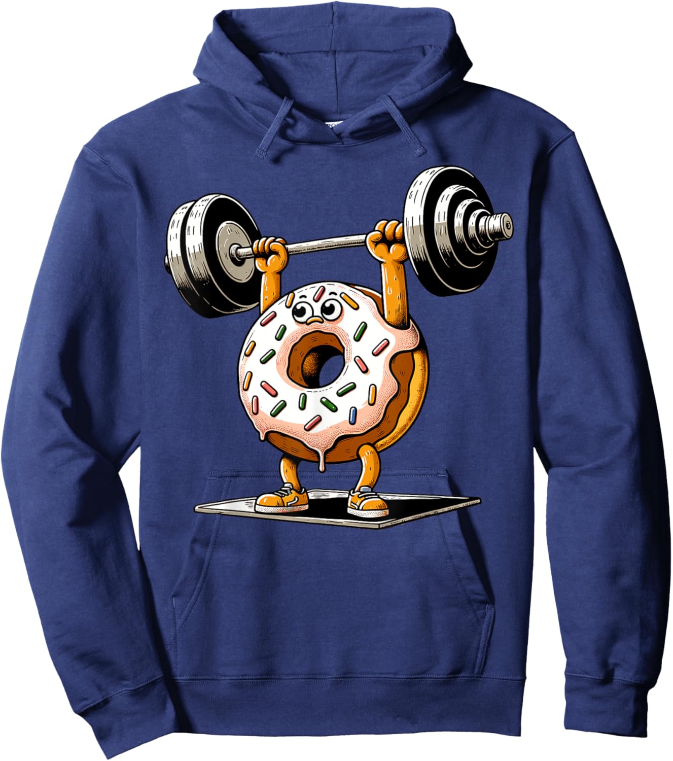 Weightlifting - Funny Fitness Workout Gym Donut Lover Hoodie - Hoodie | Navy