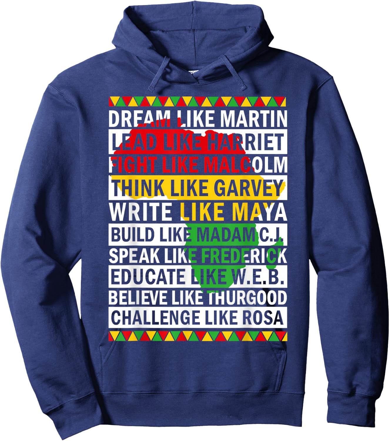 Black History Month dream Like African leader Men Women Hoodie - Hoodie | Navy
