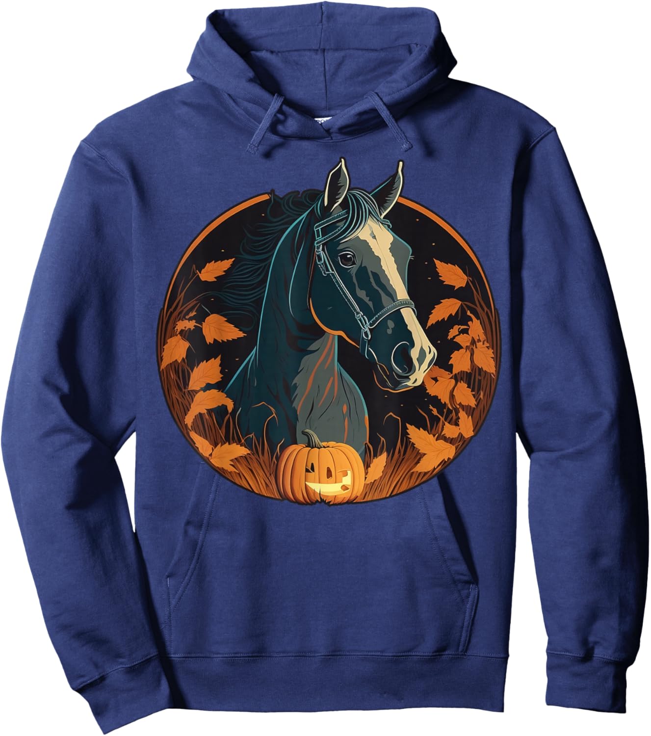 Pumpkin Horse costume on Horse Halloween Hoodie - Hoodie | Navy