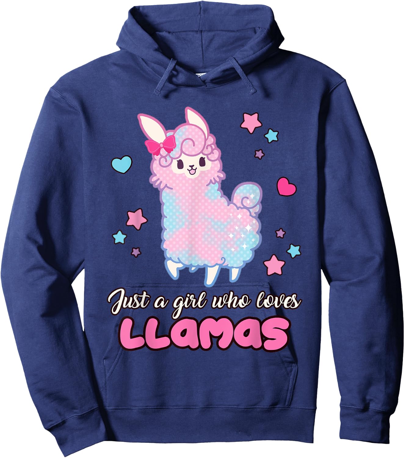Llama Girl Shirt Just A Girl Who Loves Llamas Cute Hoodie - Hoodie | Navy