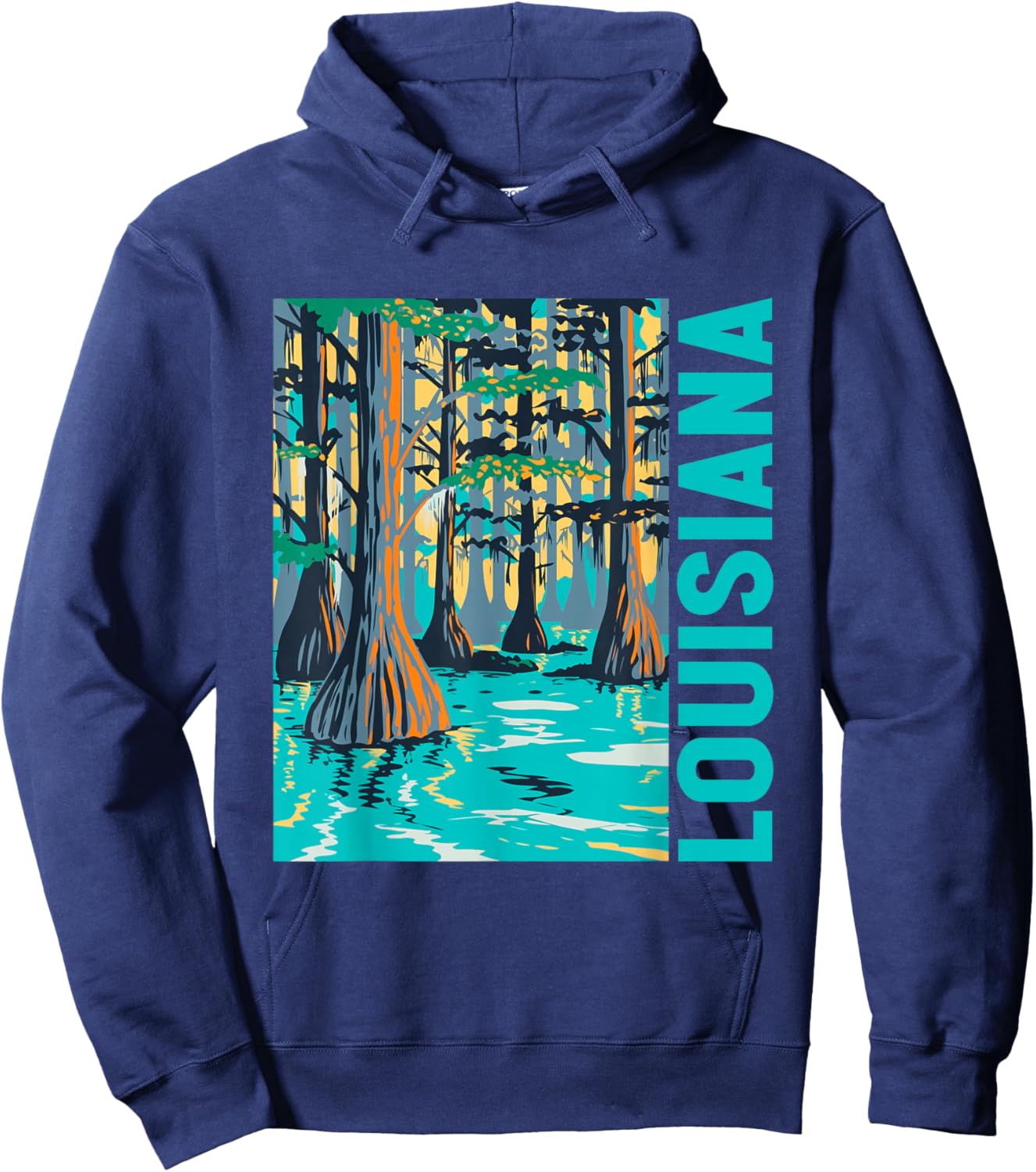 Louisiana Swamp Bald Cypress Tree Louisiana Travel Souvenir Hoodie - Hoodie | Navy