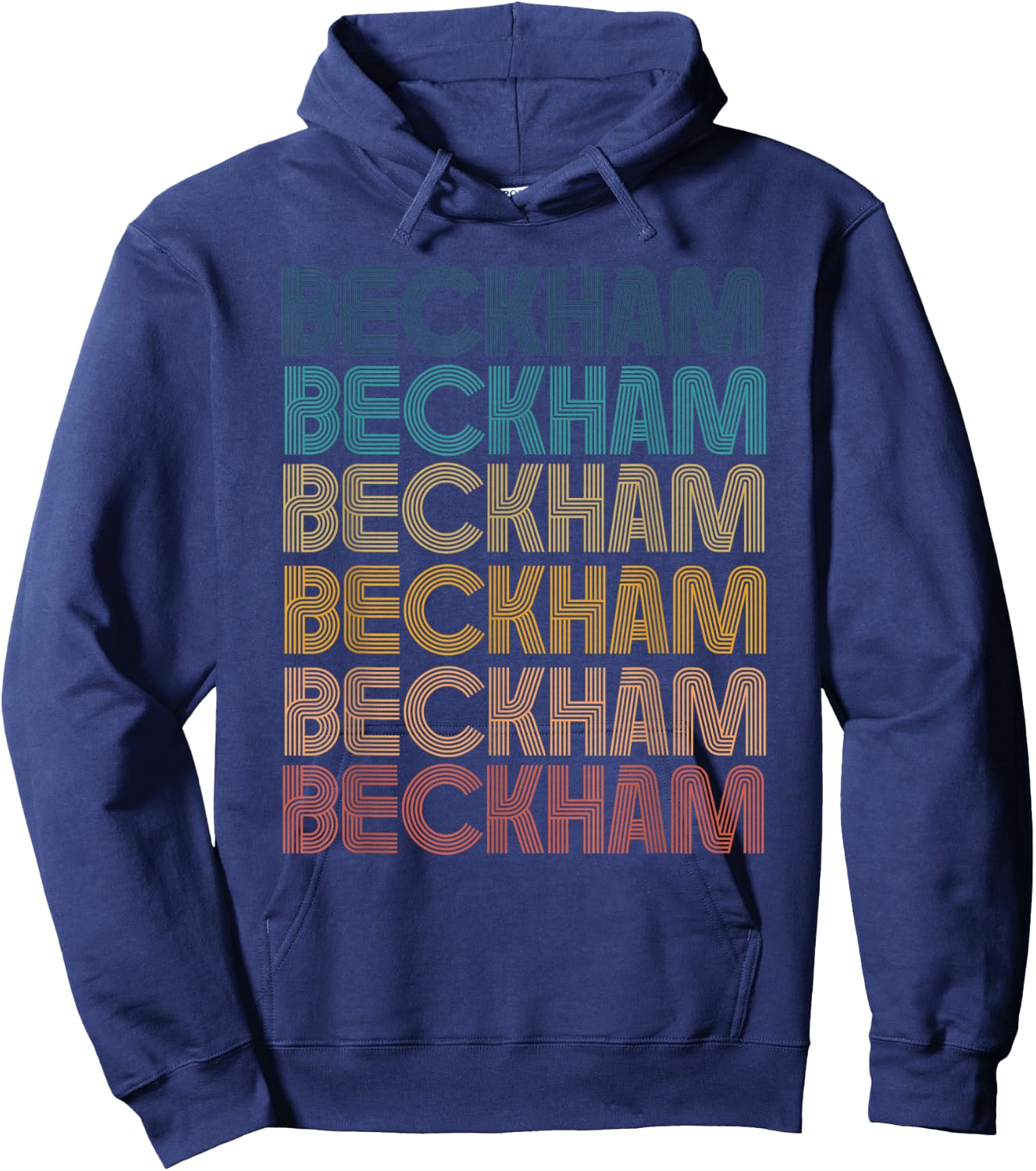 Retro Vintage BECKHAM Classic Name Cool 80s 90s Hoodie - Hoodie | Navy
