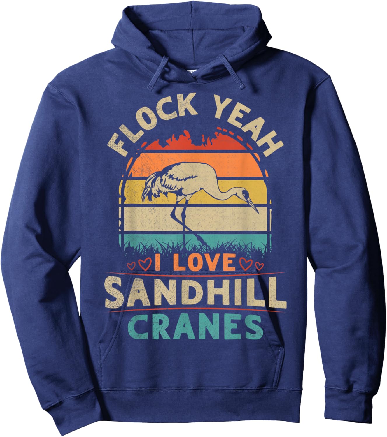 Sandhill Crane Birding Pun for a Sandhill Crane birder Hoodie - Hoodie | Navy