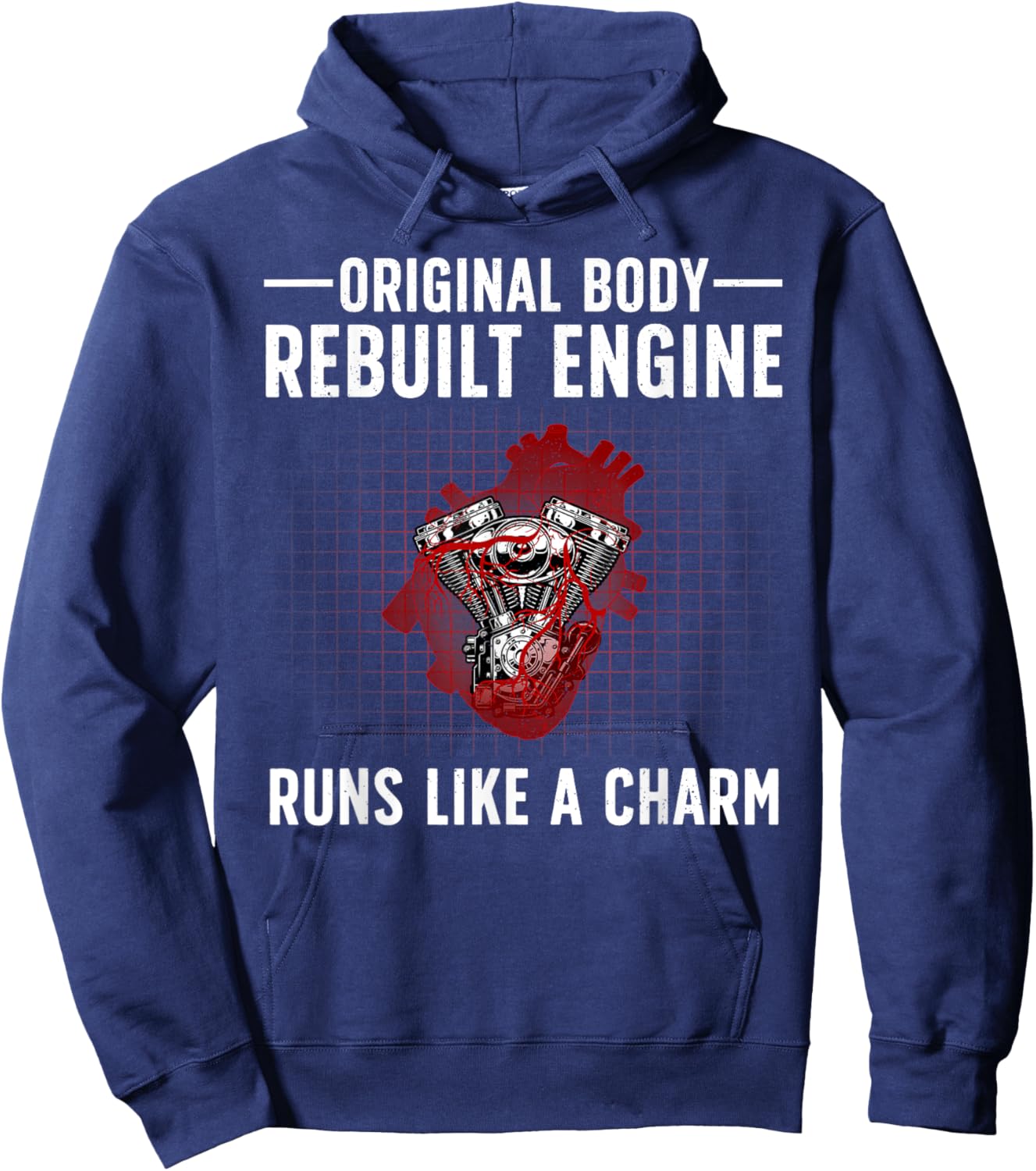 Open Heart Surgery Art Men Women After Transplant Recovery Hoodie - Hoodie | Navy