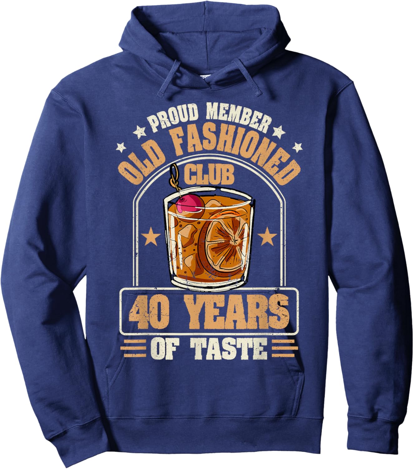 40 Years Old Fashioned Whiskey Cocktail 40th Birthday Hoodie - Hoodie | Navy