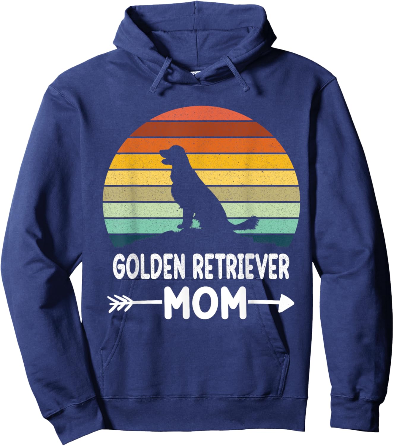 Retro Golden Retriever Mom Gifts Golden Retriever Daddy Dog Women Girls Kids Hoodie - Hoodie | Navy