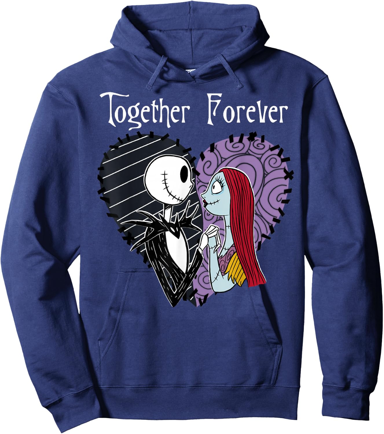 Disney The Nightmare Before Christmas Jack & Sally Together Hoodie - Hoodie | Navy