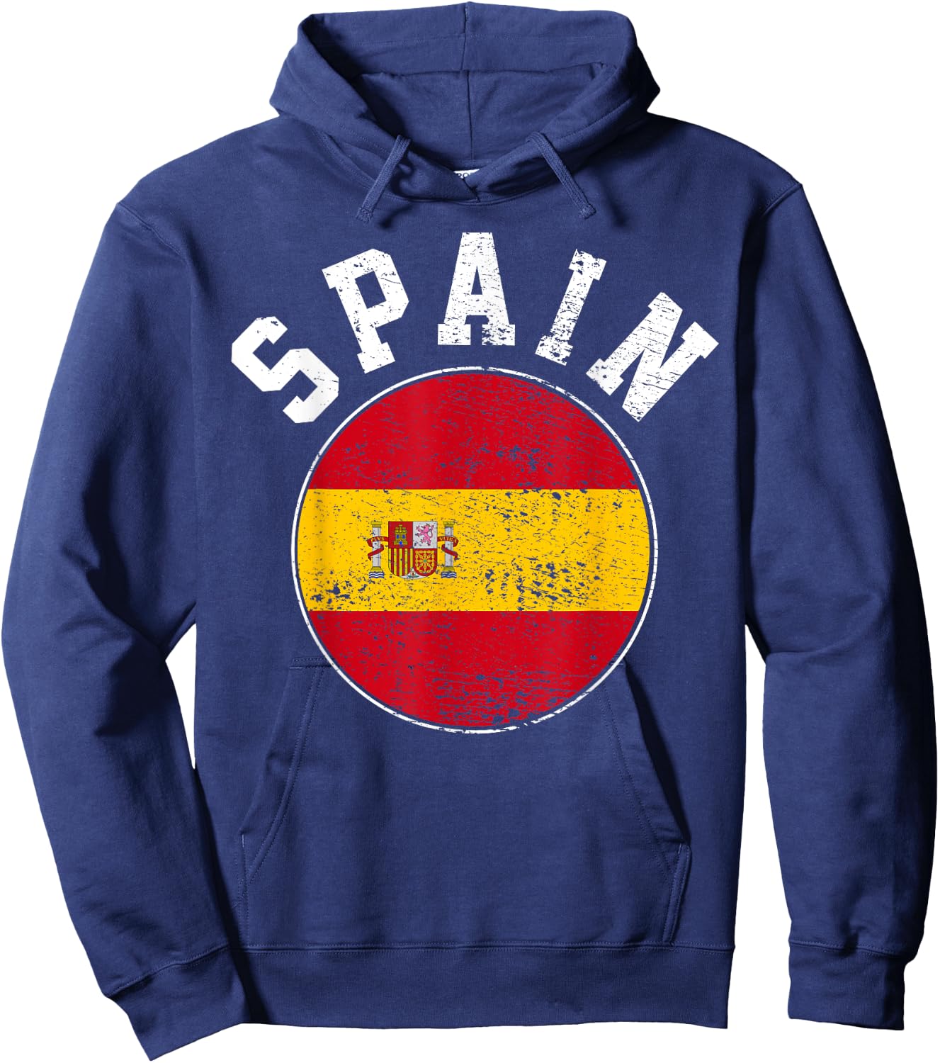 Spain Flag Vintage Hoodie - Hoodie | Navy