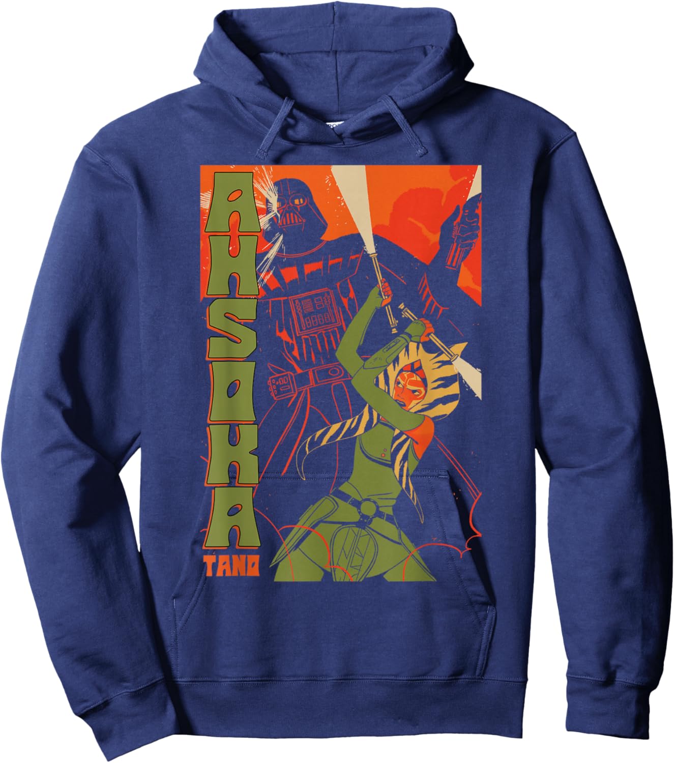 Star Wars Classic Ahsoka Tano & Darth Vader Vintage Poster Hoodie - Hoodie | Navy