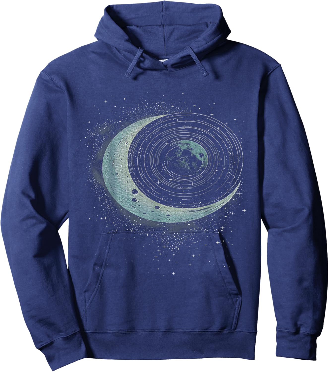 Vinyl Record Moon Hoodie - Hoodie | Navy