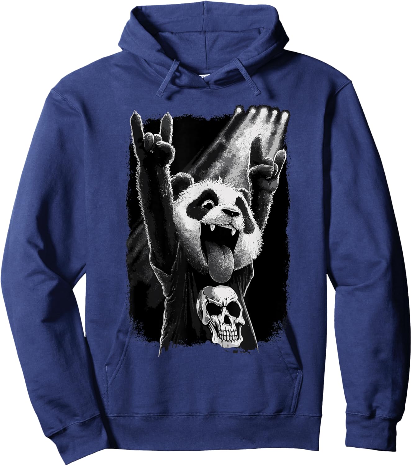 Rock Panda Skull On Stage Concert Hoodie - Hoodie | Navy