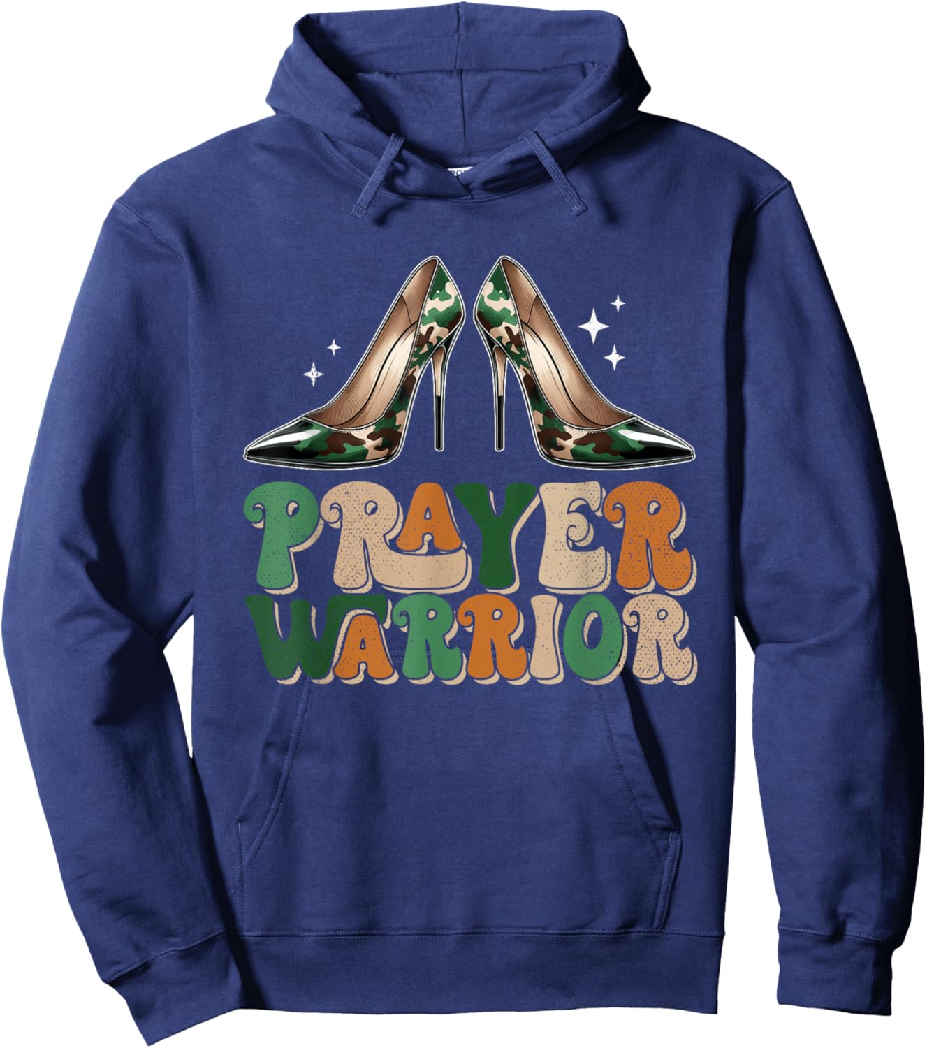 Camo Heels Prayer Warrior Faith God Christian Women Hoodie - Hoodie | Navy