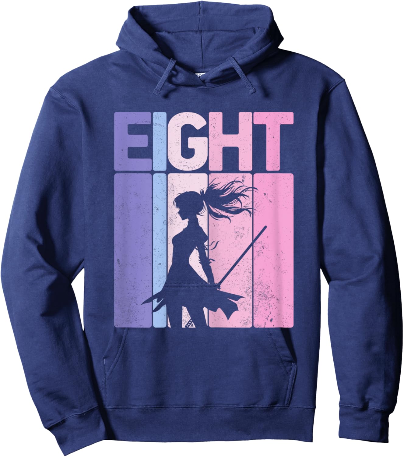 Eight Years Old Martial Arts Ninja 8th Birthday Party Girls Hoodie - Hoodie | Navy