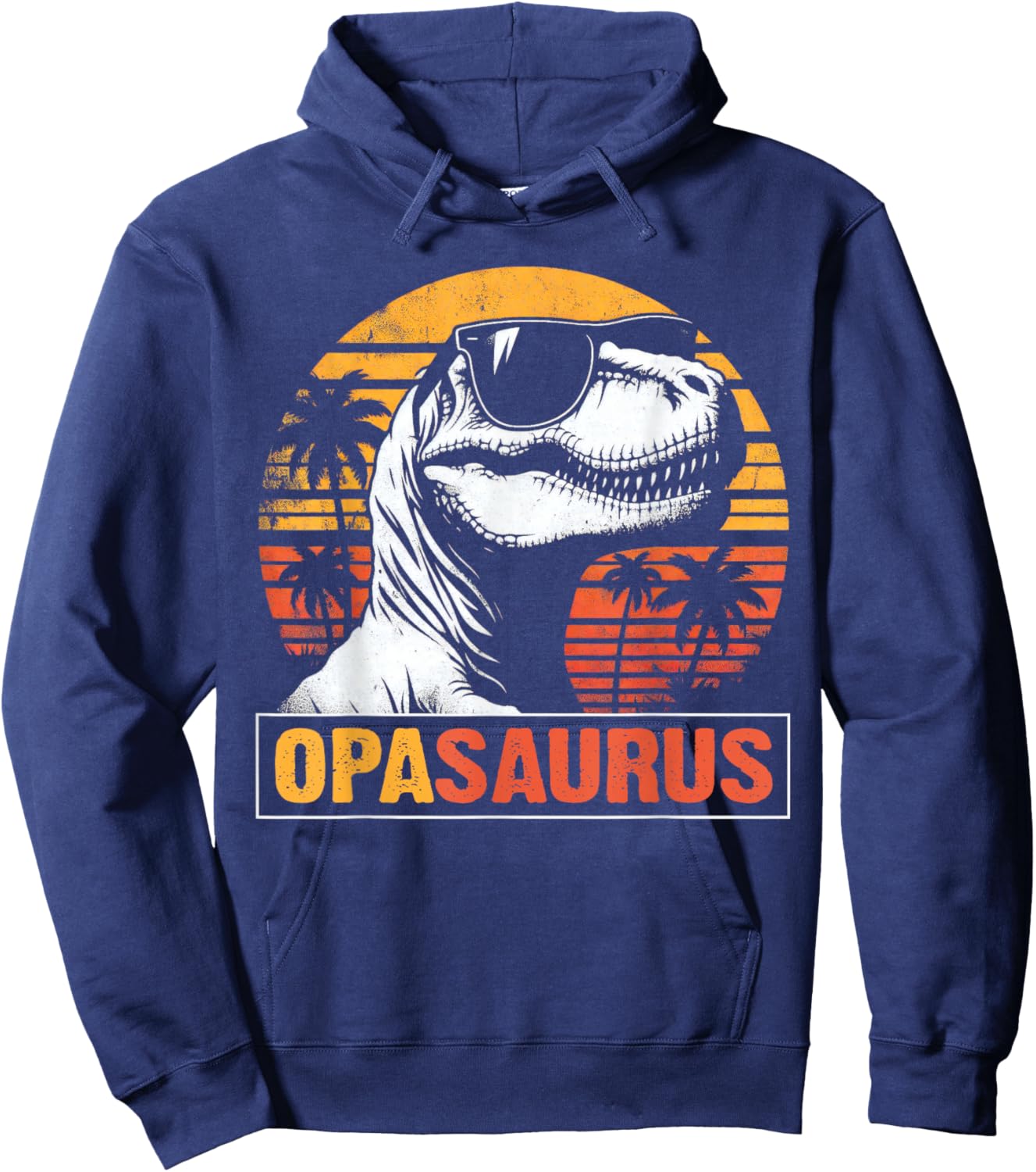 Opasaurus Funny T rex Dinosaur Opa Vintage Fathers Day Hoodie - Hoodie | Navy