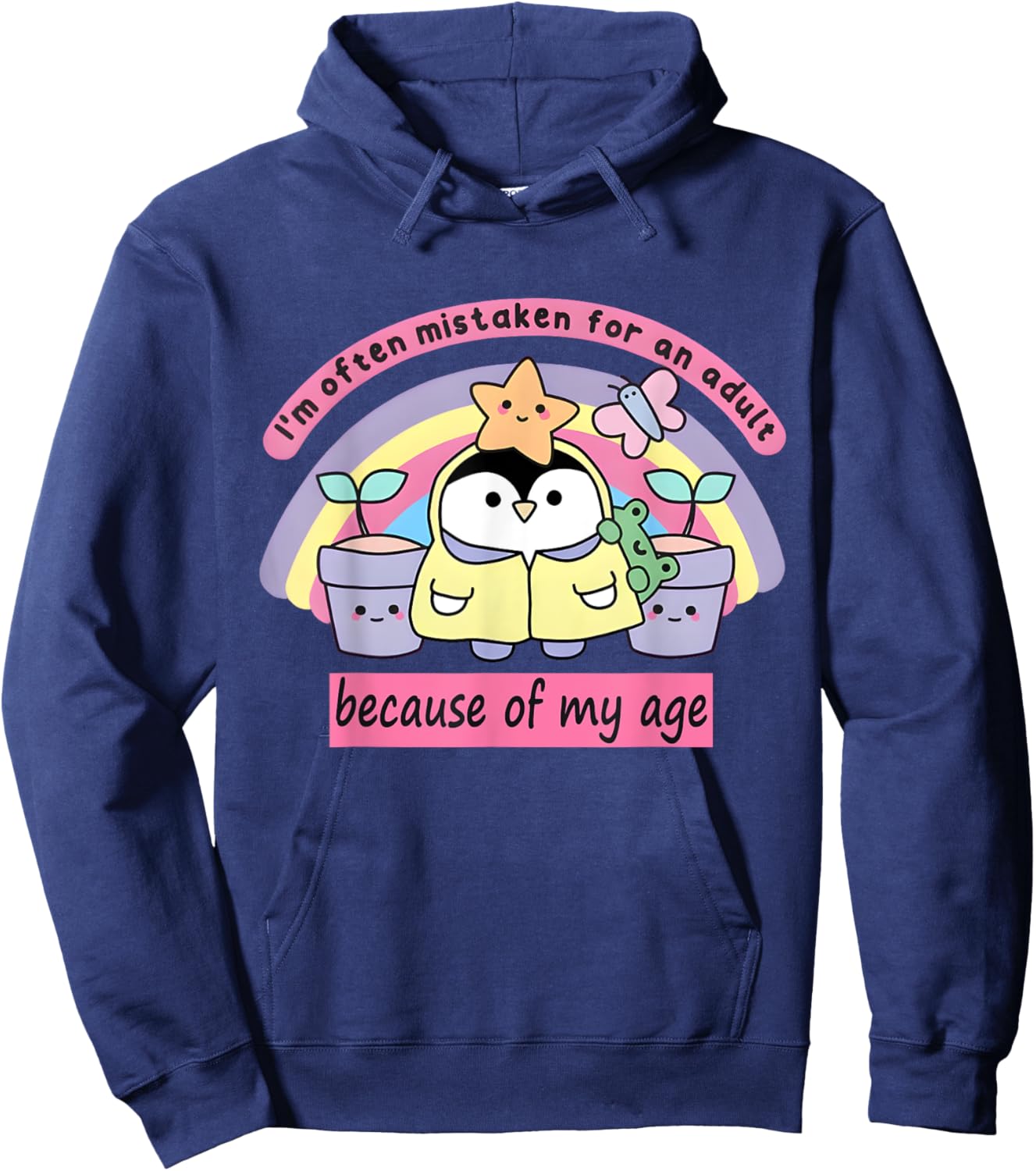 I'm Often Mistaken For An Adult Because Of My Age Peguin Hoodie - Hoodie | Navy