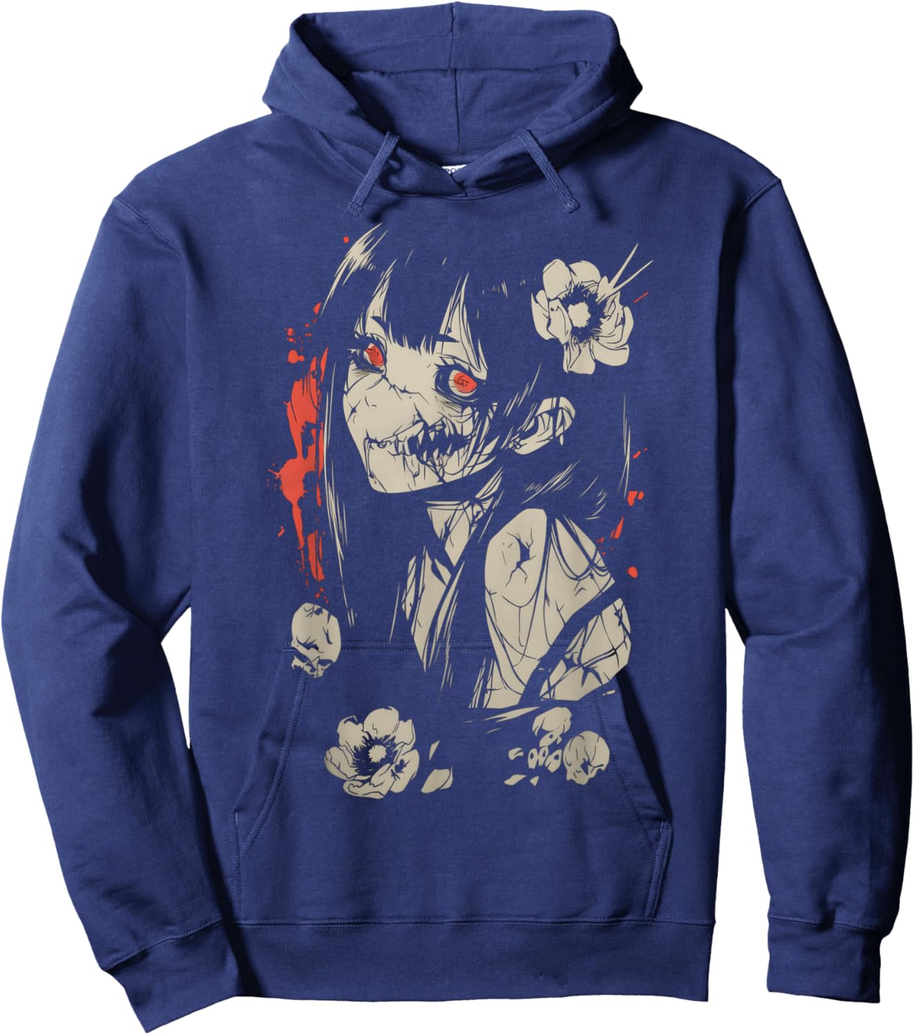 Horror Anime Manga | Japan Japanese Creepy Kawaii Goth Hoodie - Hoodie | Navy