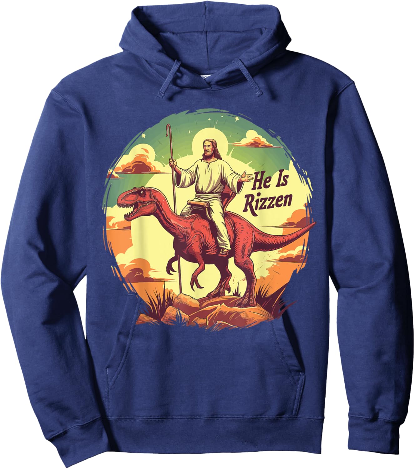 He Is Rizzen Jesus He Has Rizzen Jesus Hoodie - Hoodie | Navy