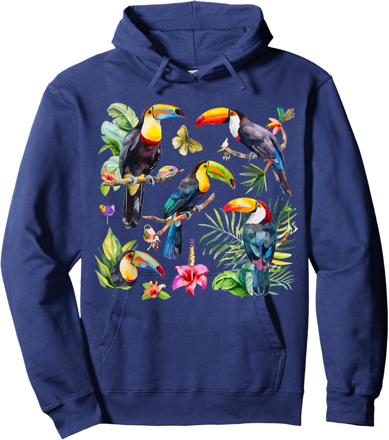 Toucan Watercolor Hoodie - Hoodie | Navy
