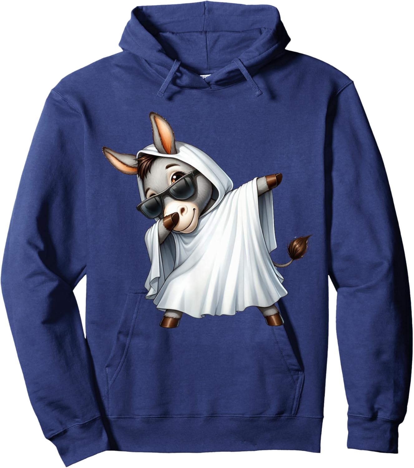 Funny Ghost Donkey Halloween Animals Donkey Lover Spooky Hoodie - Hoodie | Navy