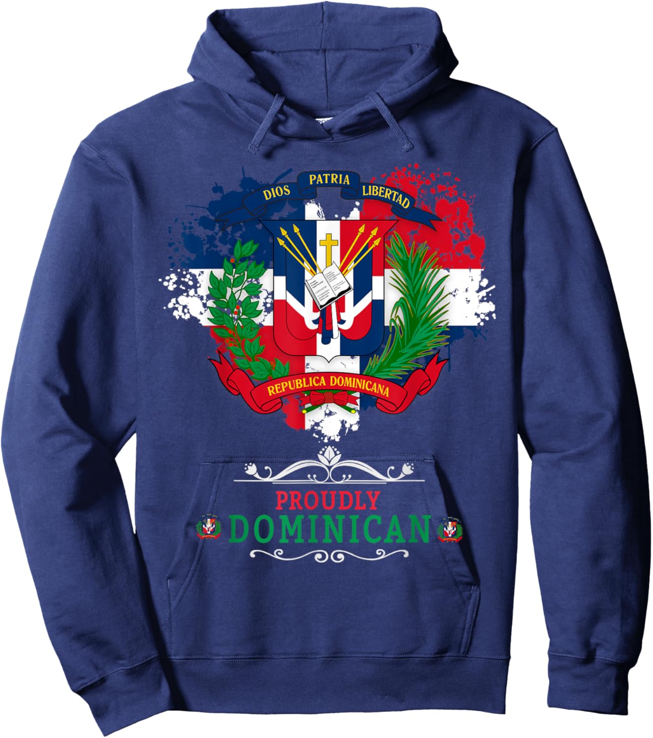 Coat of Arms Republica Dominicana For Kids & Dominican Flag Hoodie - Hoodie | Navy