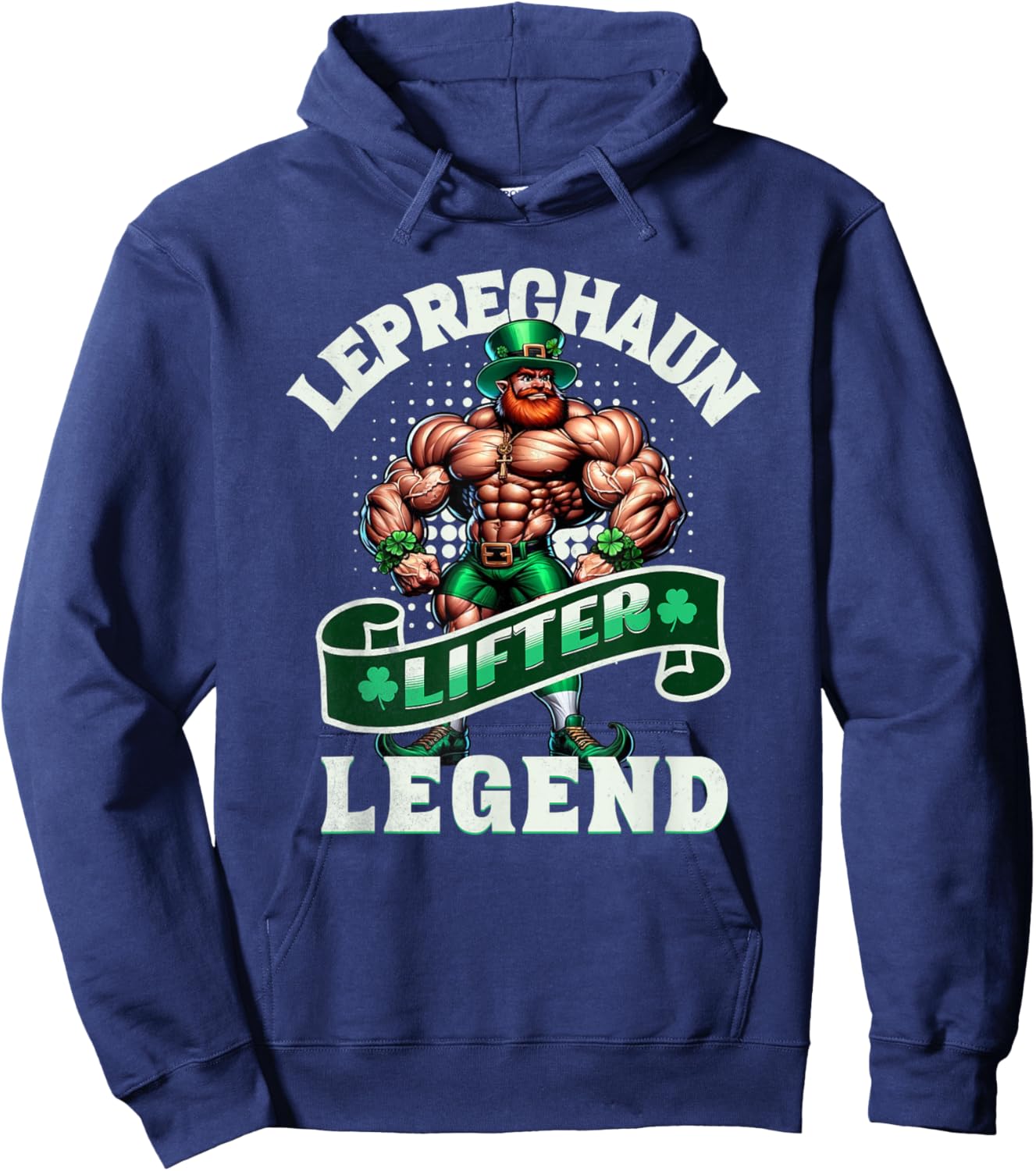Leprechaun Lifter Legend Muscle Funny Irish Workout Gym Hoodie - Hoodie | Navy