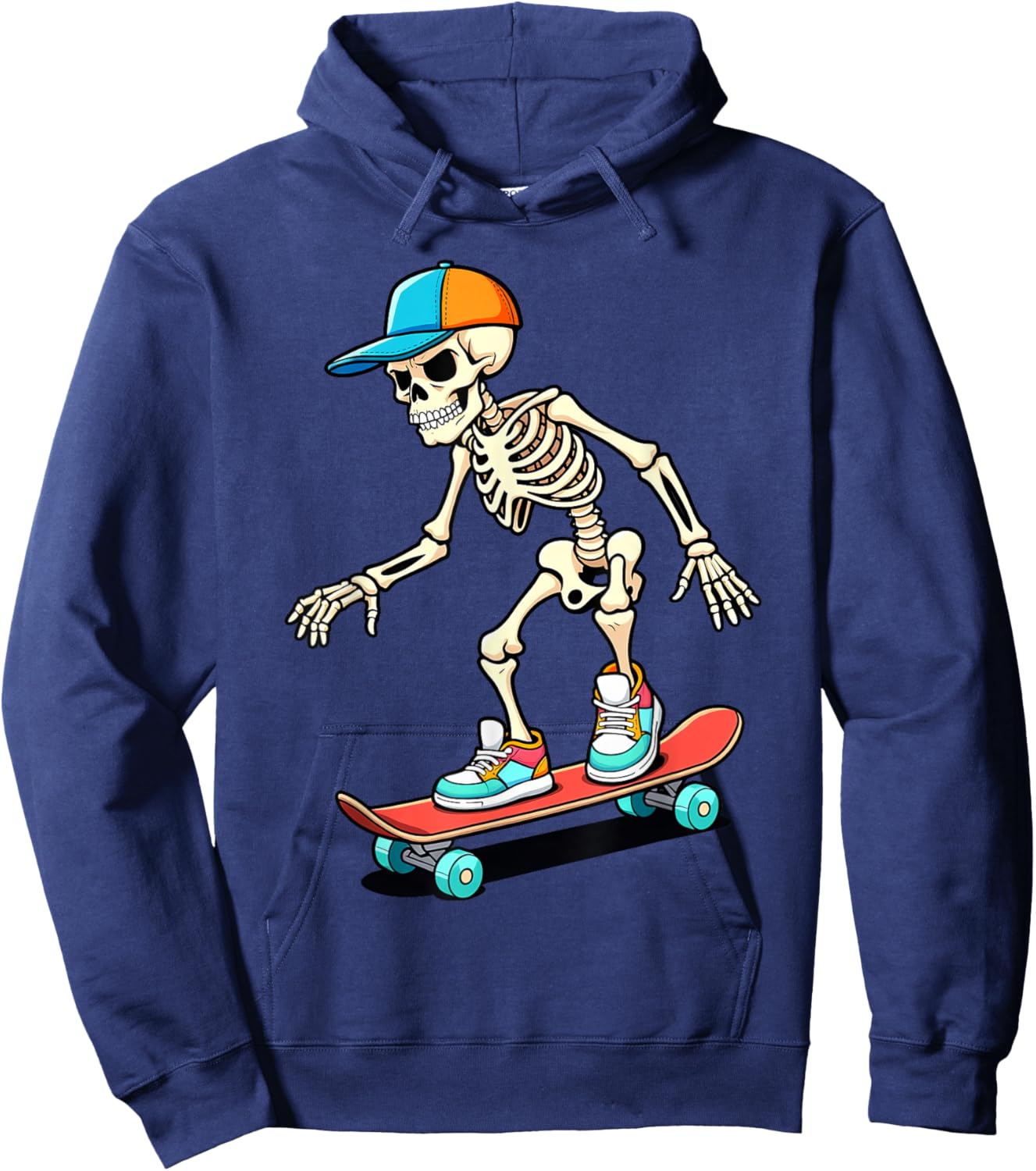 Skeleton Skateboarding Skater Skating Boys Kids Hoodie - Hoodie | Navy