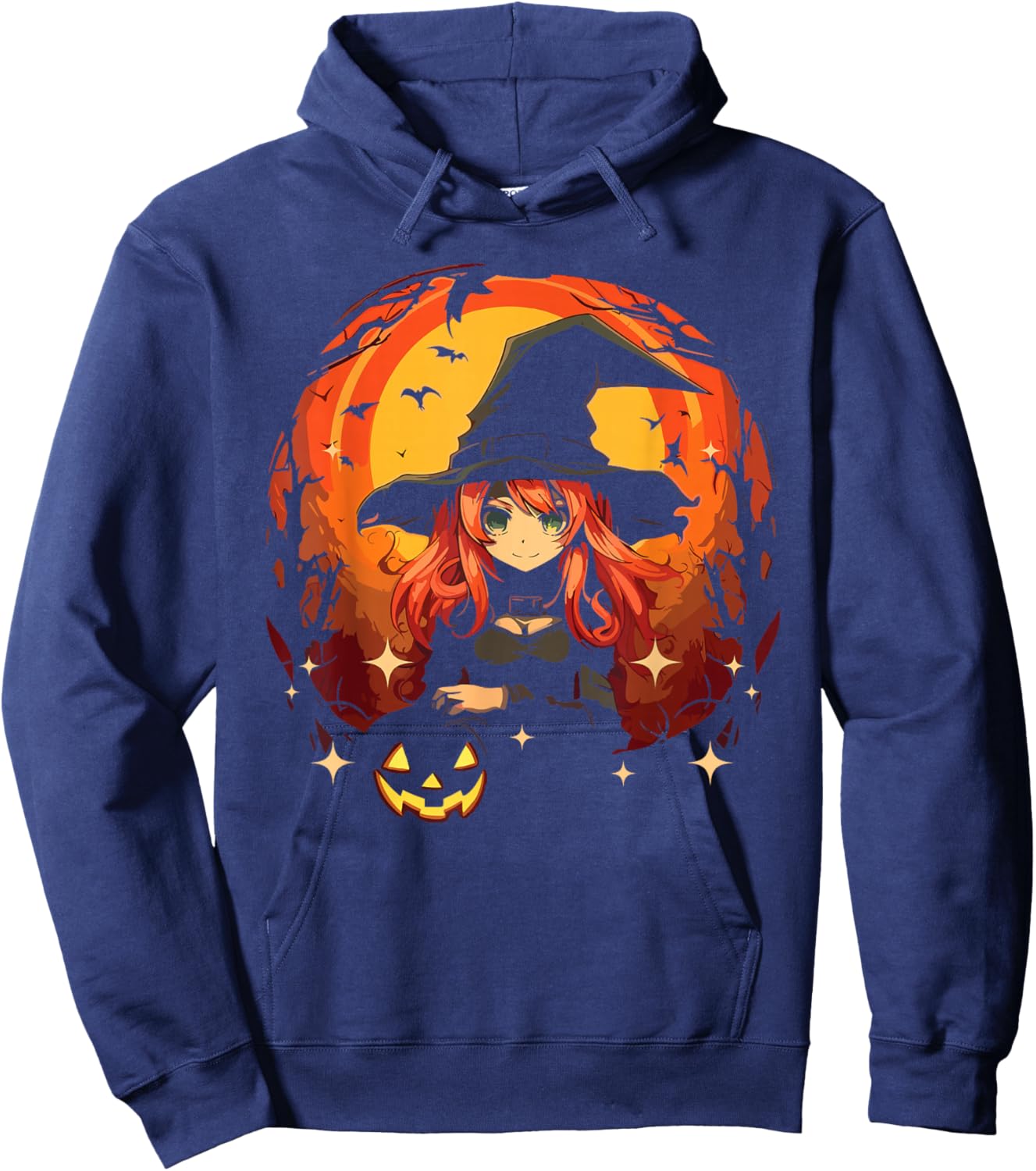 Anime Halloween Kawaii Trick Or Treat Spooky Manga Reader Hoodie - Hoodie | Navy