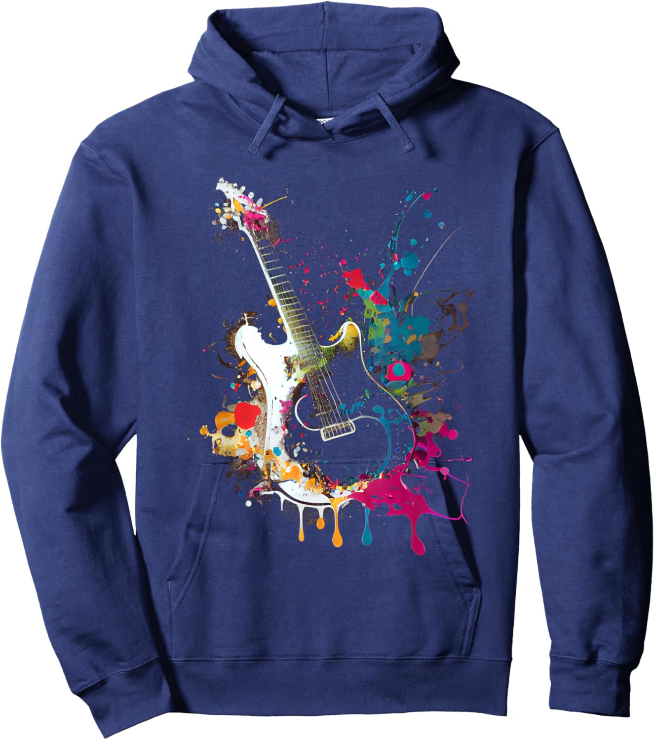 Guitar Design Colourful Musician Guitar Gift Guitarist Hoodie - Hoodie | Navy