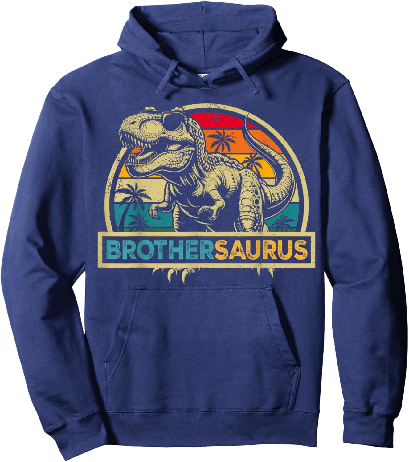 Brothersaurus T Rex Dinosaur Brother Saurus Family Matching Hoodie - Hoodie | Navy