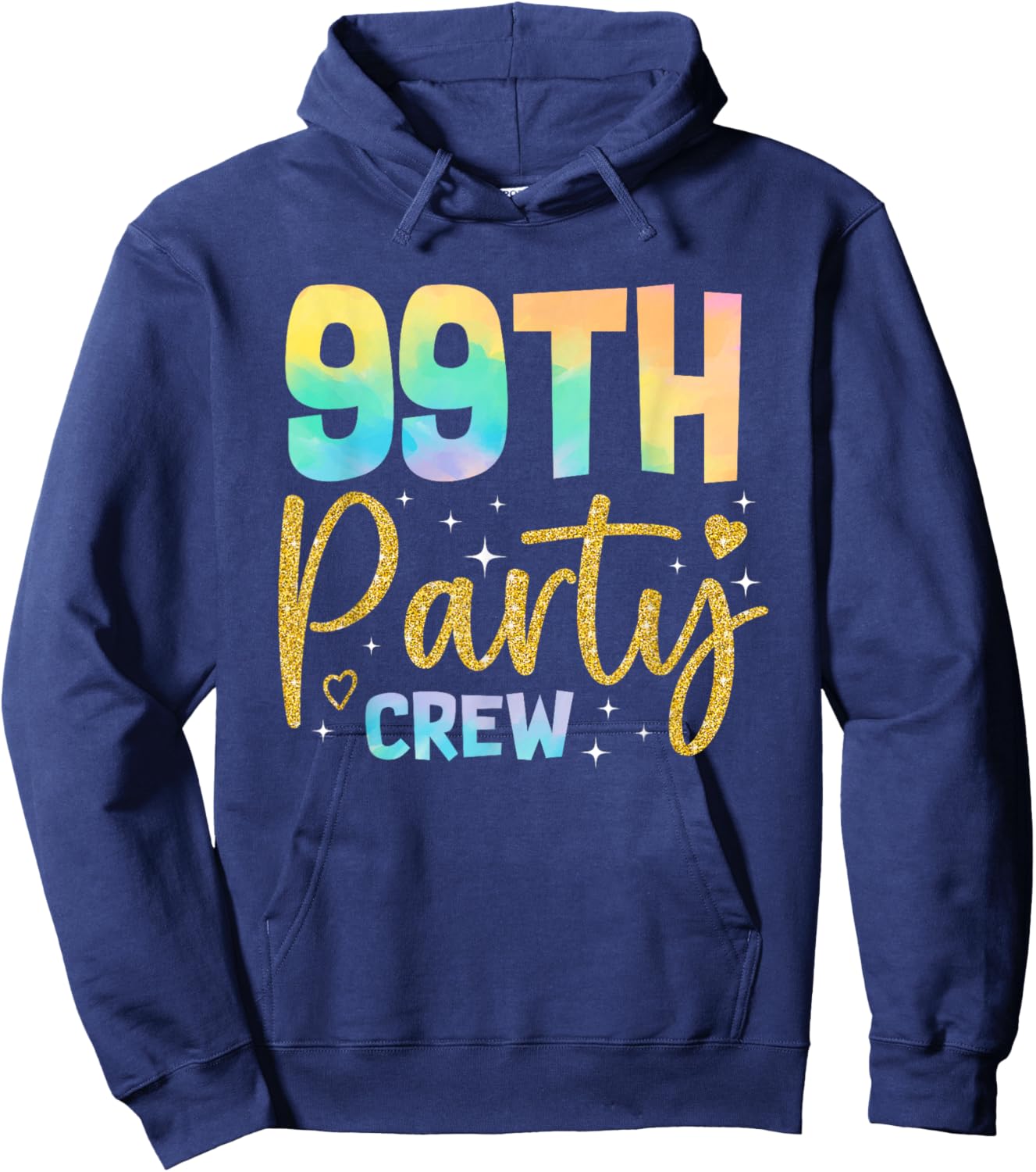 99th Party Crew 99 Years Old Birthday Party Family Matching Hoodie - Hoodie | Navy