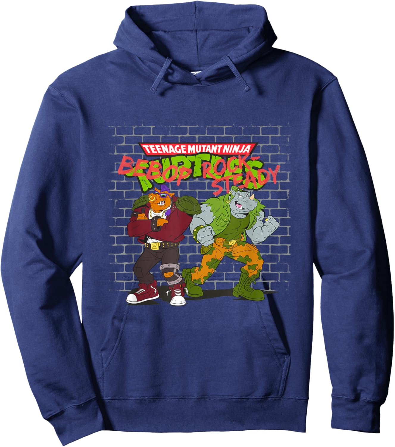Teenage Mutant Ninja Turtles Bebop & Rocksteady Vintage Shot Hoodie - Hoodie | Navy