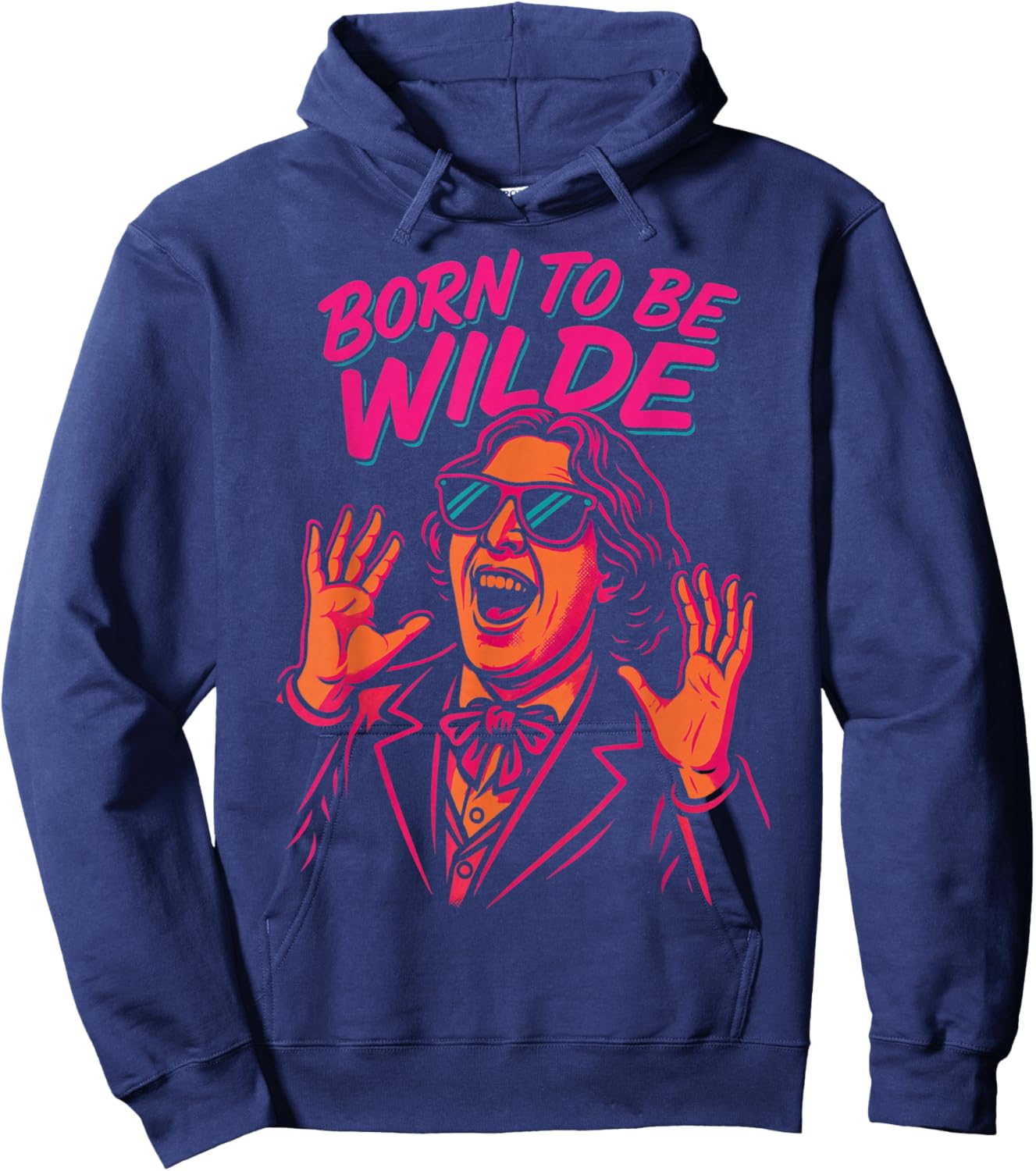 Born to Be Wilde Oscar Wilde Pop Art Literary Pun Author Hoodie - Hoodie | Navy
