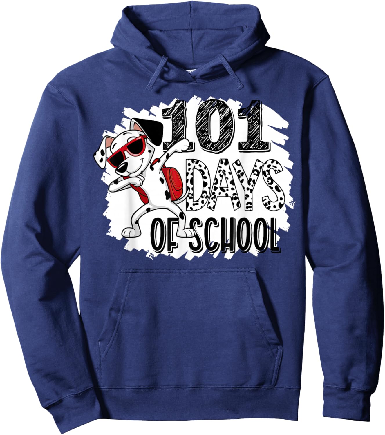 100 Days Of School Dabbing Dalmatian Dog 100th Day Of School Hoodie - Hoodie | Navy