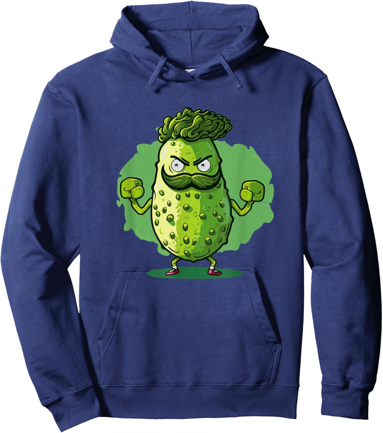 Funny looking pickle outfit with muscle for gym fans Hoodie - Hoodie | Navy