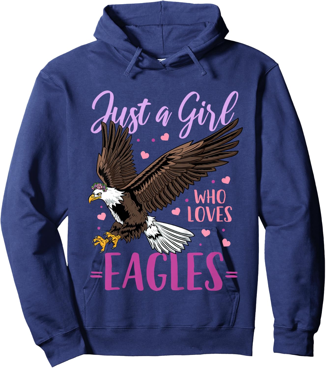Eagle Just A Girl Eagles Gift Hoodie - Hoodie | Navy
