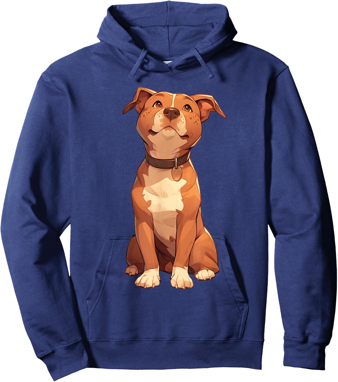 Pitbull Cartoon Dog Lover Pitty Puppy Owner Walker Trainer Men Women Girls Kids Hoodie - Hoodie | Navy
