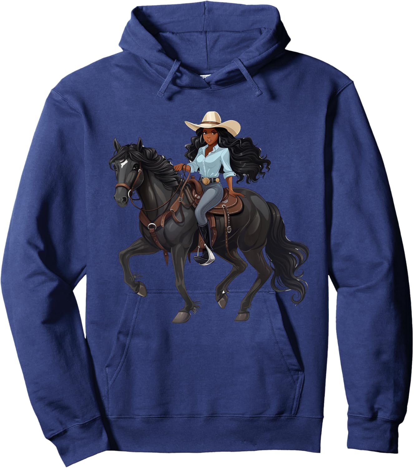 Howdy Black Cowgirls African American Texas Melanin Woman Hoodie - Hoodie | Navy