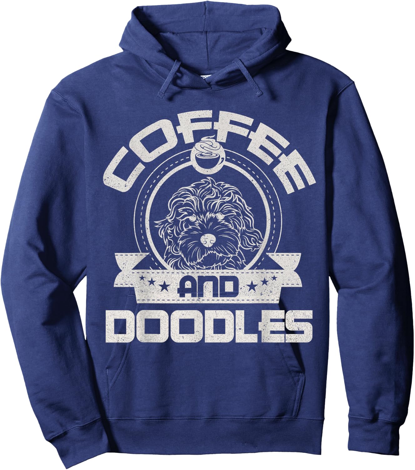 Coffee And Doodles Coffee Drinking Dog Owner Lover Hoodie - Hoodie | Navy