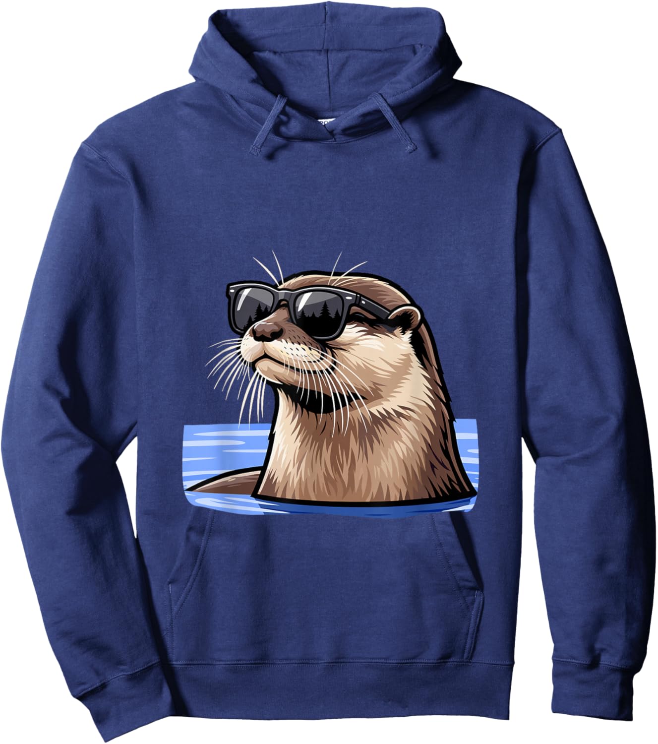 Otter mit Sonnenbrille Tiermotiv Portrait Wildlife Marder Hoodie - Hoodie | Navy