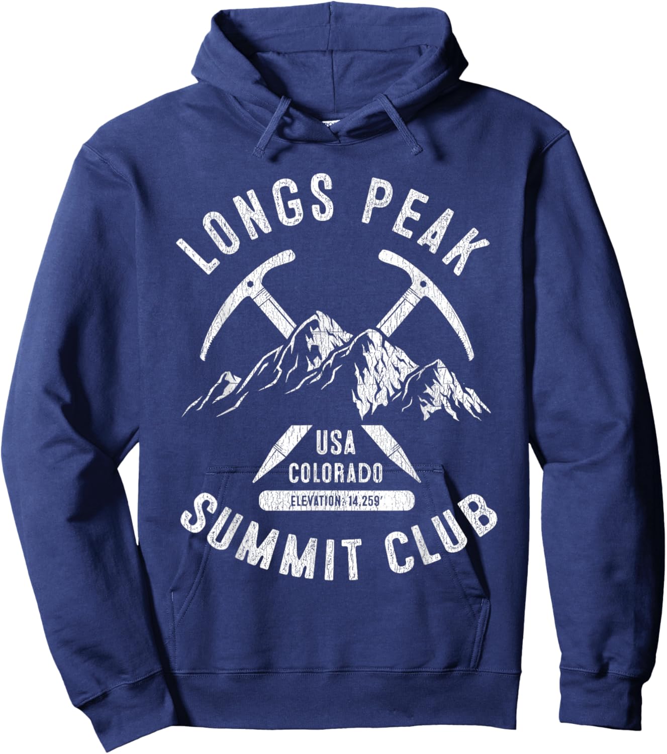 Longs Peak Summit Club I Climbed Longs Peak Colorado Hoodie - Hoodie | Navy