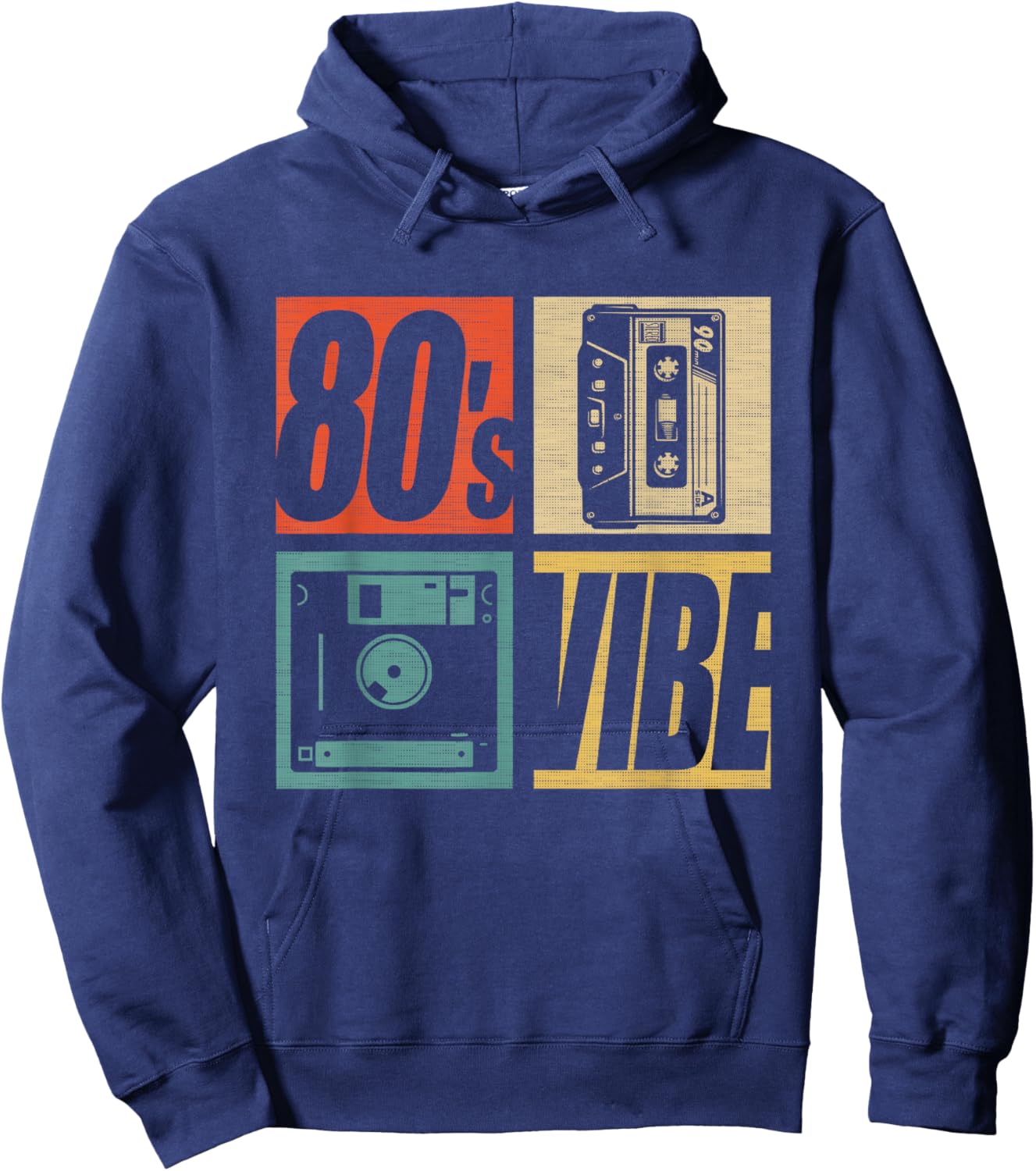 80s Vibe 1980s Fashion 80 Theme Party Eighties Costume Hoodie - Hoodie | Navy