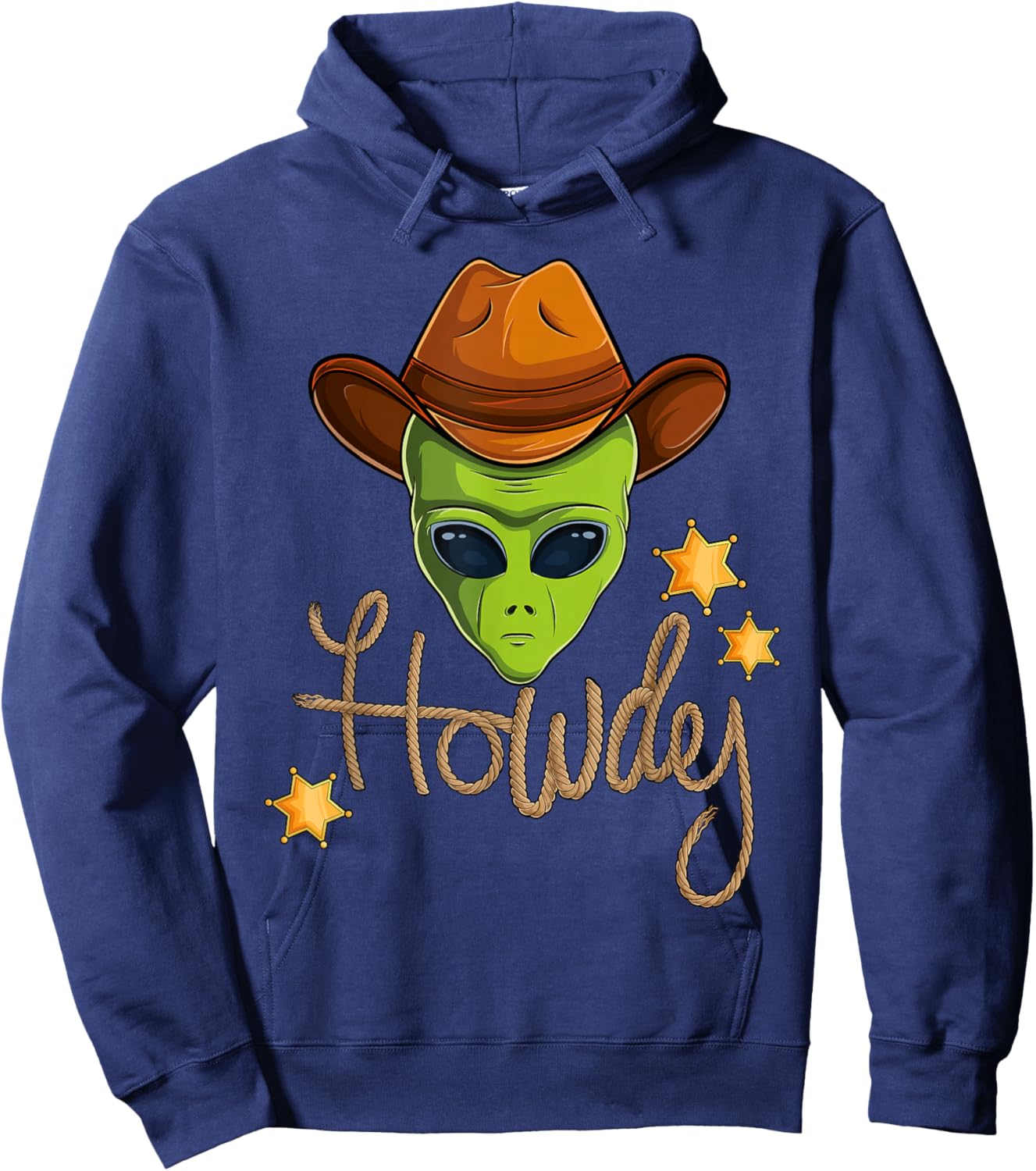 Funny Cowboy Alien Howdy Space UFO Western Rodeo Men Women Hoodie - Hoodie | Navy