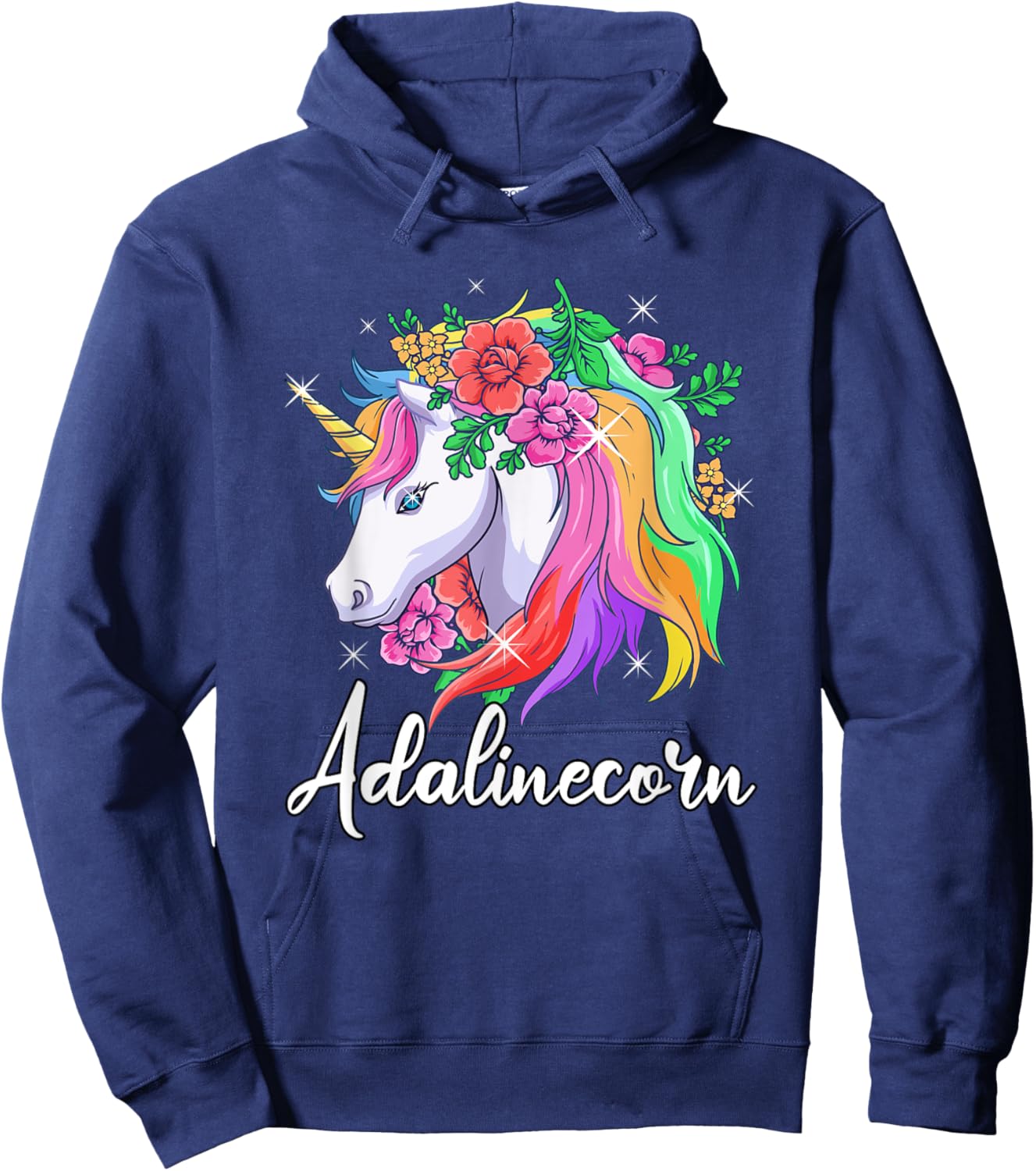Cute Adalinecorn Personalized Name Unicorn Adaline Hoodie - Hoodie | Navy