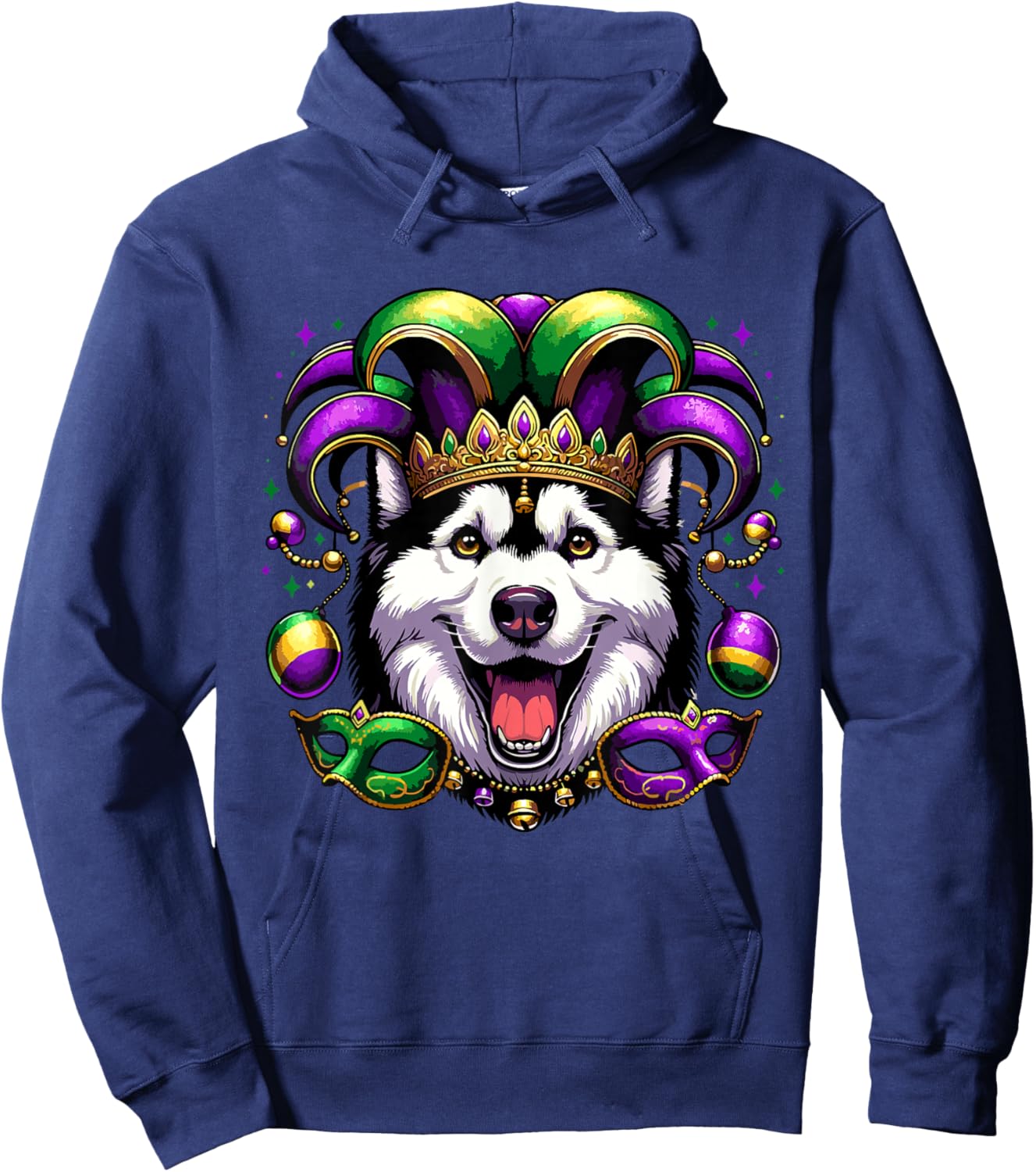 Siberian Husky Dog Breed Costume Outfit Women Men Mardi Gras Hoodie - Hoodie | Navy