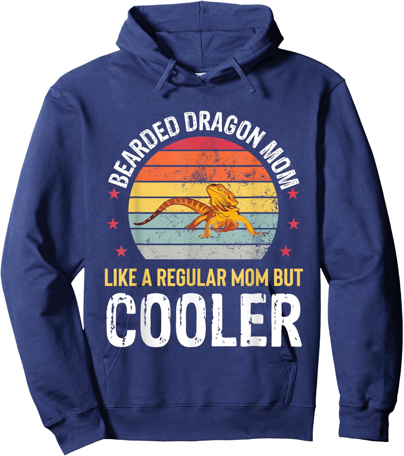 Bearded Dragon Mom Funny Pet Reptile Lizard Beardie Lover Hoodie - Hoodie | Navy