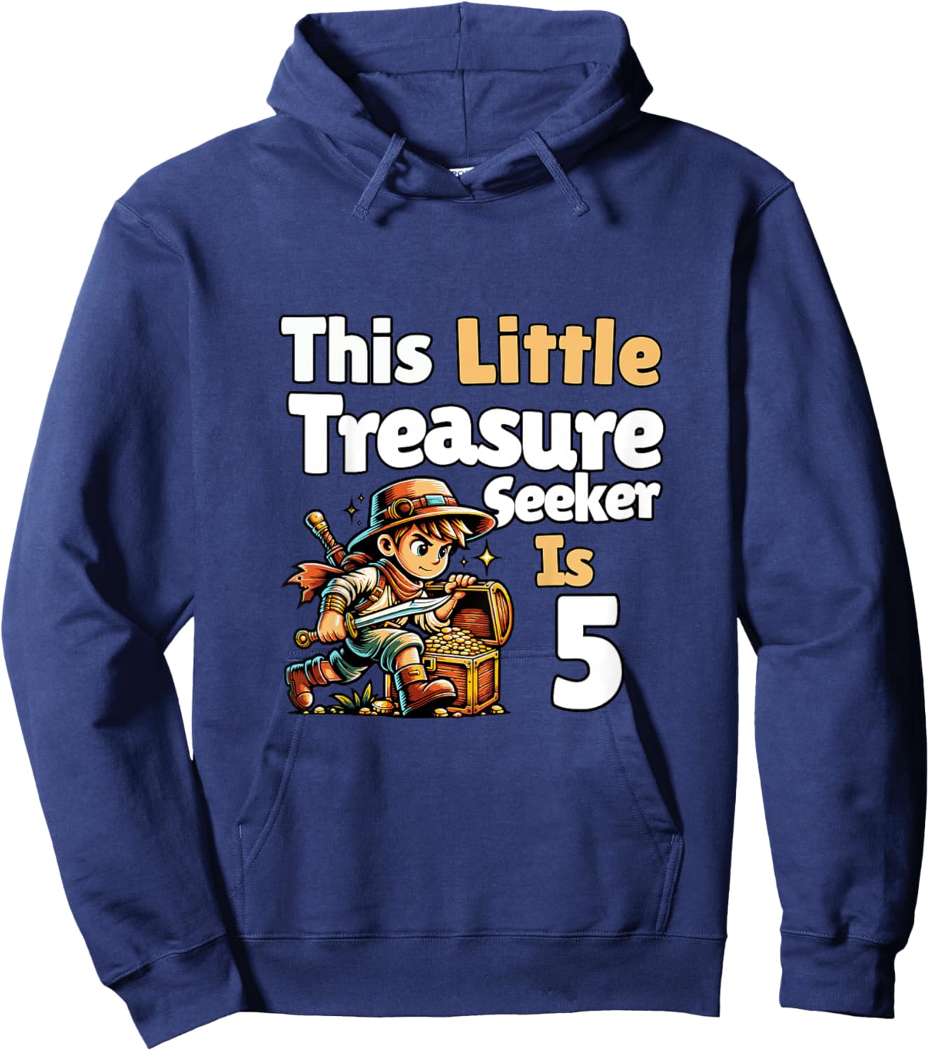 Treasure Seeker 5 Year Old 5th Birthday Boy Hoodie - Hoodie | Navy